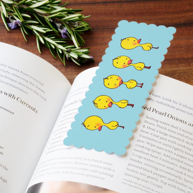 Five Cute Cartoon Yellow Ducks Bookmarks (Book)