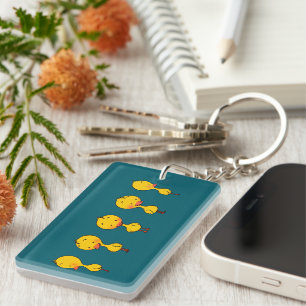 Five Cute Cartoon Yellow Ducks Keychain