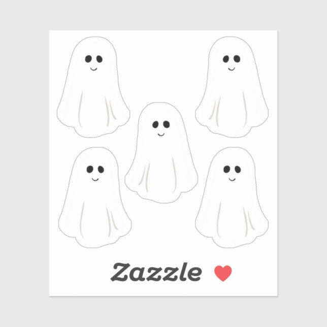 Five Cute Little Ghosts Sticker (Sheet)