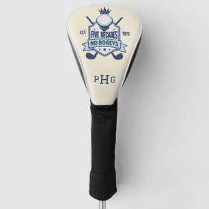 Five Decades No Bogeys Personalized Golf Head Cover