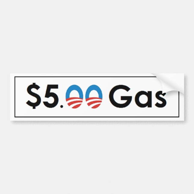 Five Dollar Gas Obama Bumper Sticker (Front)