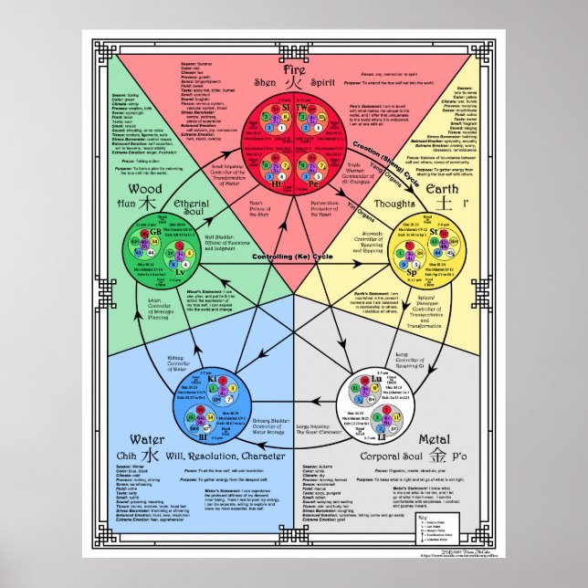 Five Element Theory for Acupressure Poster (Front)