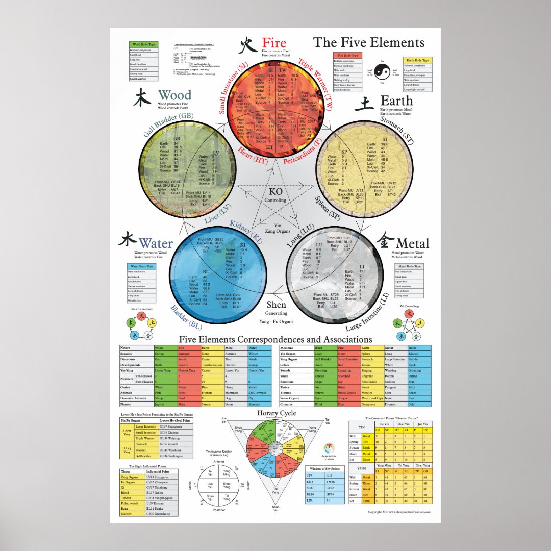 Five Elements Acupuncture Poster | Zazzle