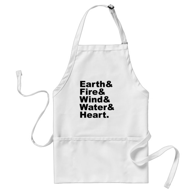 Five Elements | Earth Fire Wind Water & Heart Adult Apron (Front)