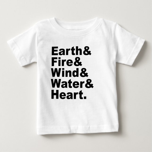 Five Elements | Earth Fire Wind Water & Heart Baby T-Shirt (Front)