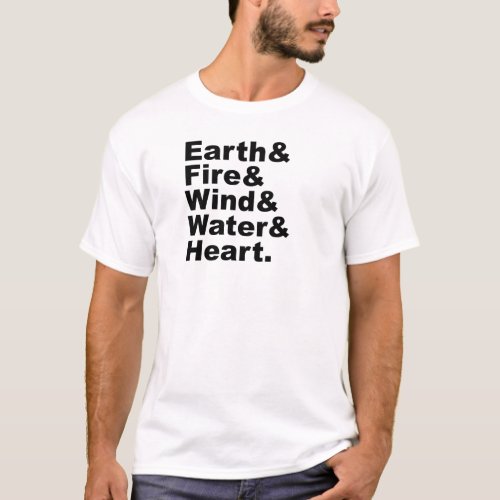 Five Elements  Earth Fire Wind Water  Heart T_Shirt