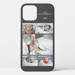 Five Family Photo Collage New Baby iPhone 12 Case