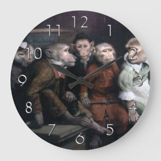 Five Fancy Monkeys Large Clock