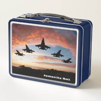 Five Fighter Jets Metal Lunch Box