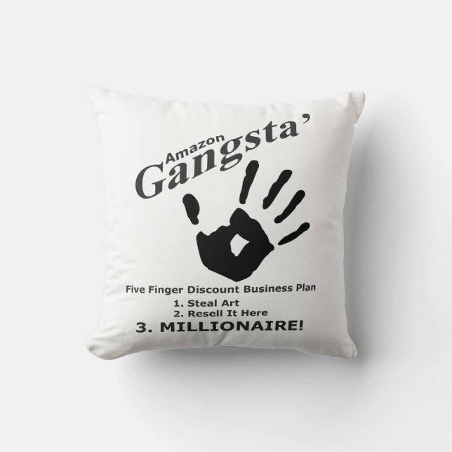 Five Finger Discount Business Plan Throw Pillow (Front)