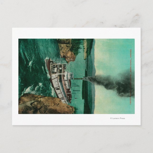 Five Finger Rapids with Steamer White Horse Postcard (Front)