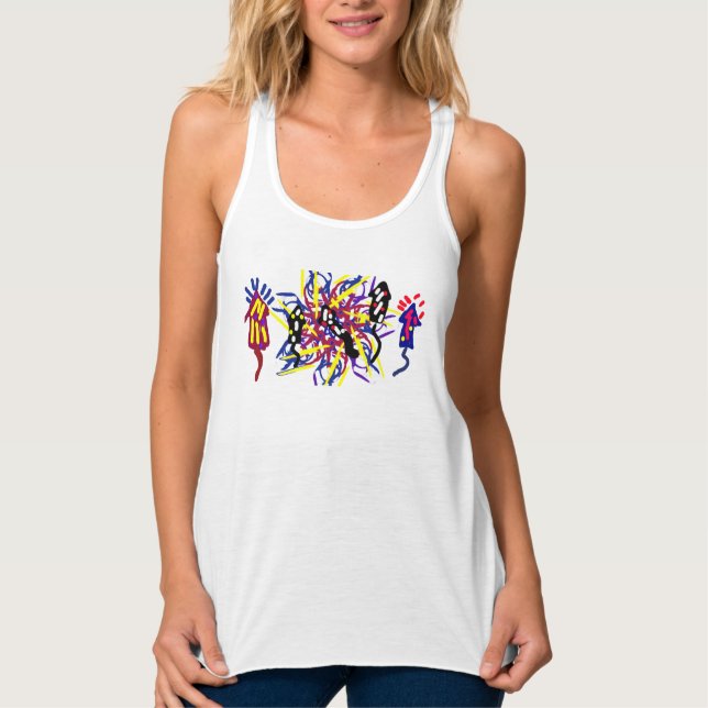 Five fireworks fun  tank top (Front)