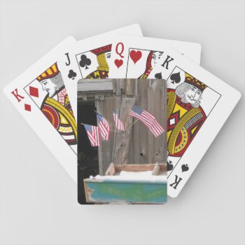 Five Flags And Barn Playing Cards by ForEverProud at Zazzle