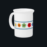 Five Flowers Beverage Pitcher<br><div class="desc">This simple design came right out of the flower garden!  The many different colors will match anything in your home,  making this the right design for you.</div>