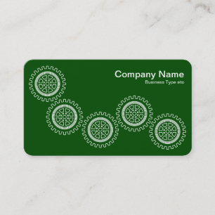 Five Gears - Dark Green - Gray Back Business Card