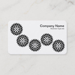 Five Gears II - Black and White - Gray Back Business Card