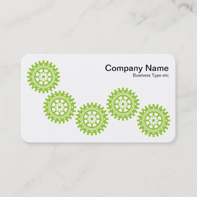 Five Gears II - Martian Green and White Business Card (Front)