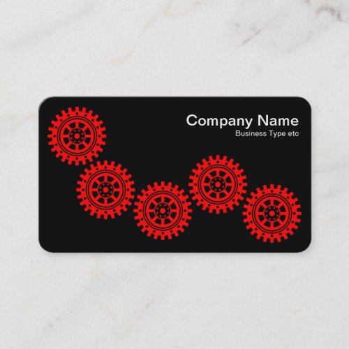 Five Gears II _ Red and Black Business Card