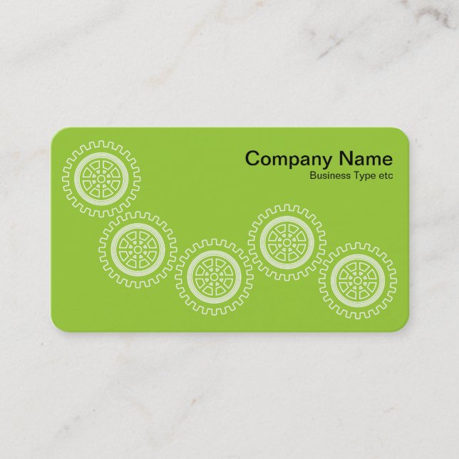 Five Gears - Martian Green - Gray Back Business Card (Front)