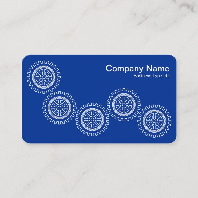 Five Gears - Navy Blue - Gray Back Business Card (Front)