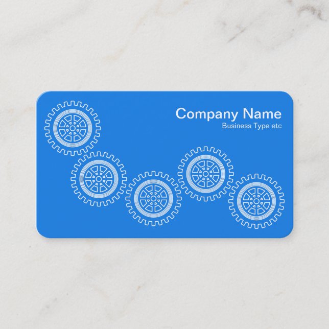 Five Gears - Sky Blue - Gray Back Business Card (Front)