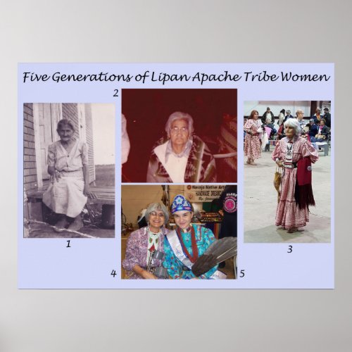 Five Generations of Lipan Apache Tribe Women Poster