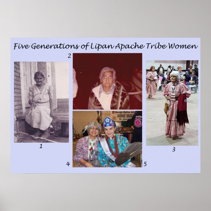 Five Generations Of Lipan Apache Tribe Women Poster