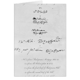 Five Genuine Autographs of William Shakespeare