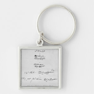 Five Genuine Autographs of William Shakespeare Keychain