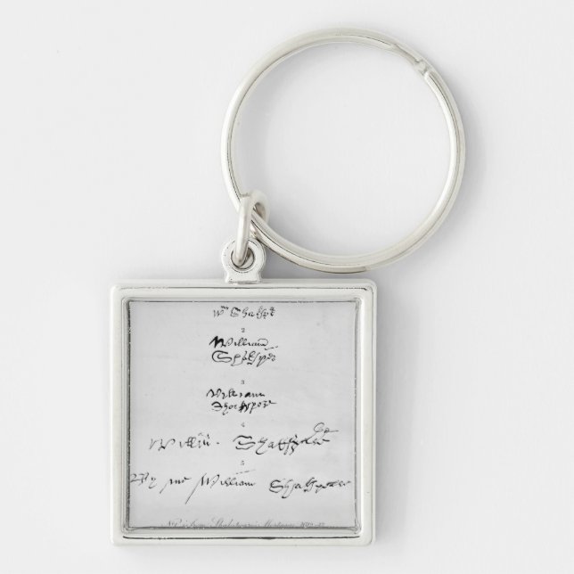 Five Genuine Autographs of William Shakespeare Keychain (Front)