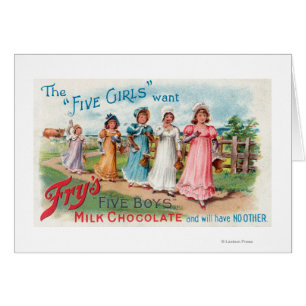 Five Girls Want Fry's Five Boys Milk Chocolate Cards