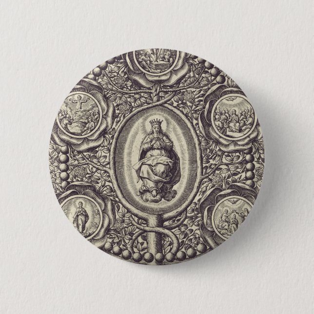 Five glorious mysteries button (Front)