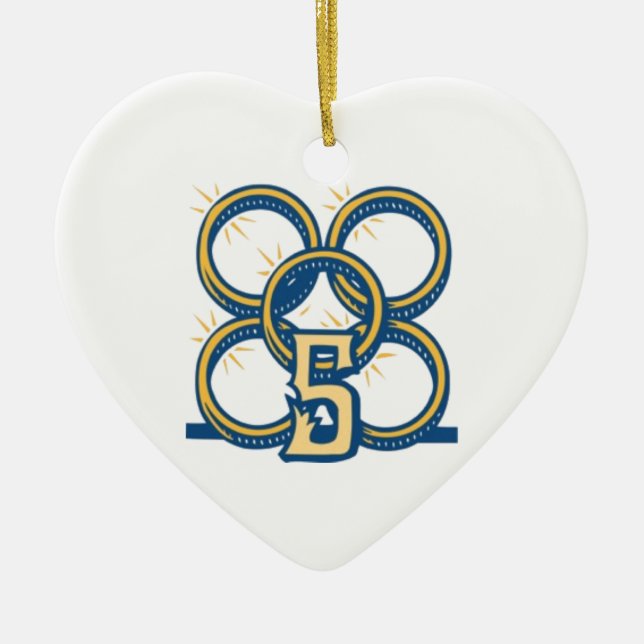 Five Gold Rings! Ceramic Ornament (Front)