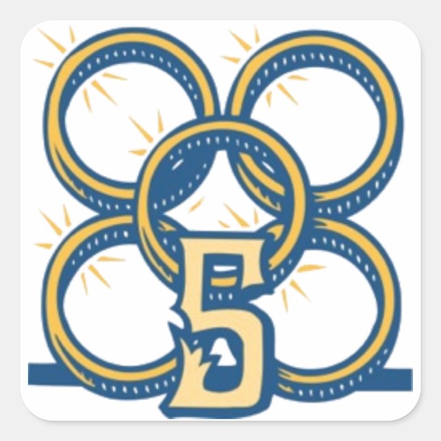 Five Gold Rings! Square Sticker (Front)