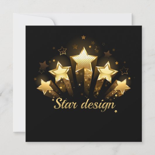 Five gold stars on black (Front)