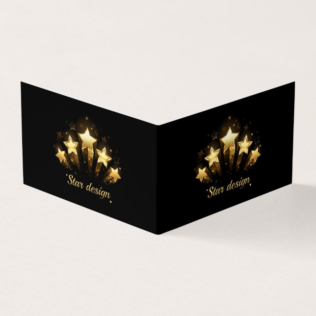 Five gold stars on black business card (Outside)