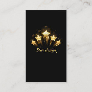Five gold stars on black discount card