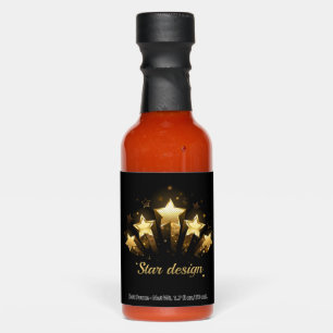 Five gold stars on black hot sauces