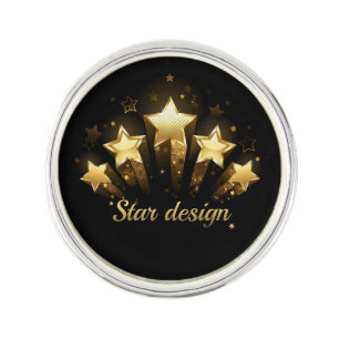 Five gold stars on black lapel pin