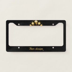 Five gold stars on black license plate frame