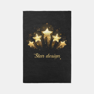 Five gold stars on black rug