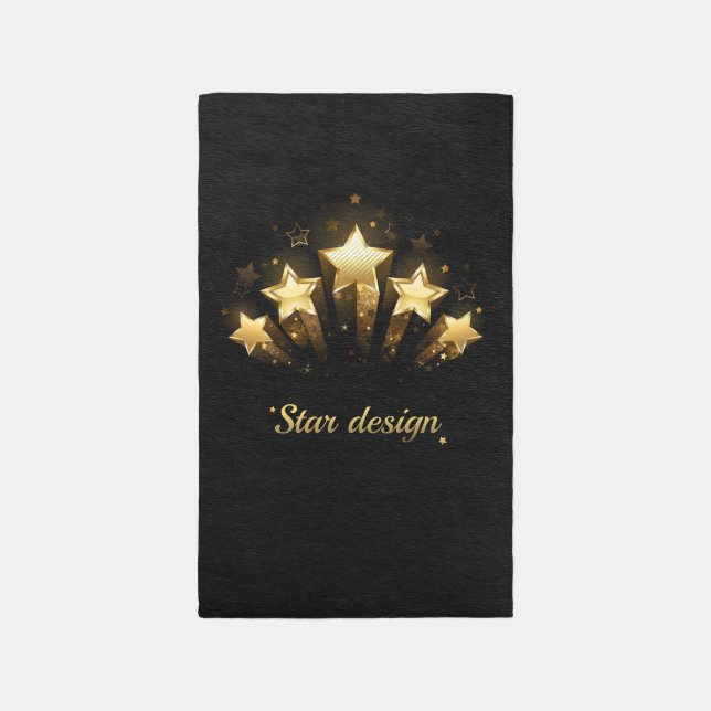 Five gold stars on black rug (Front (Vertical))