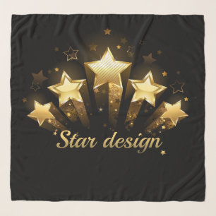 Five gold stars on black scarf