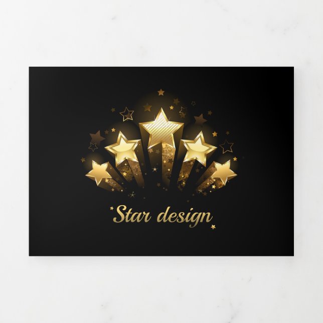 Five gold stars on black Tri-Fold program (Cover)