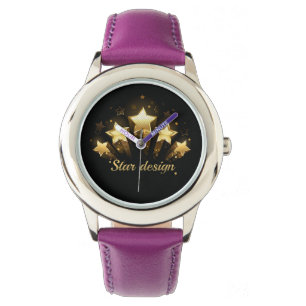 Five gold stars on black watch