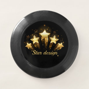 Five gold stars on black Wham-O frisbee