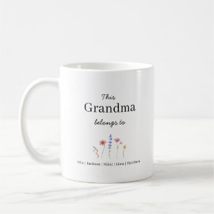 Five Grandchildren Personalized Coffee Mug