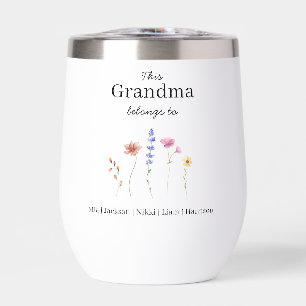 Five Grandchildren Personalized Thermal Wine Tumbler