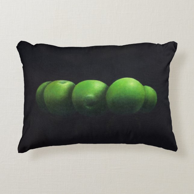 Five Green Apples Decorative Pillow (Front)