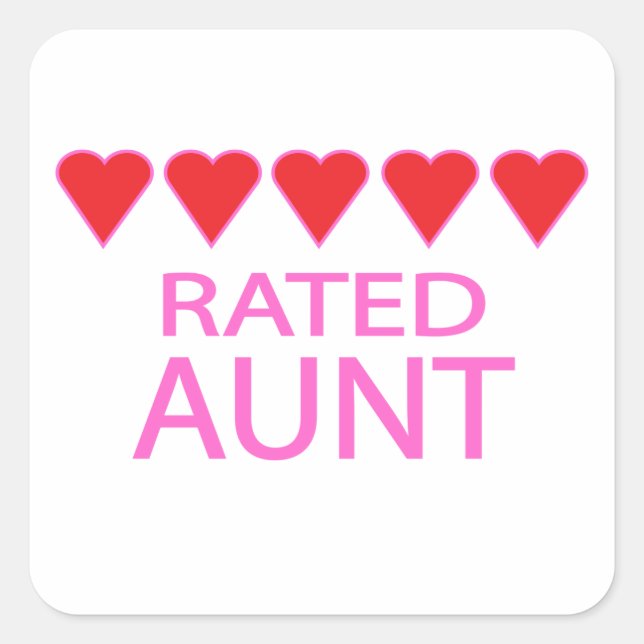 Five Heart Aunt Square Sticker (Front)